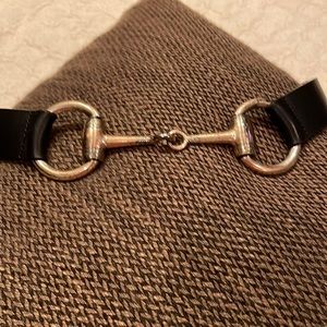 Brighton black belt with decorative silver hook buckle